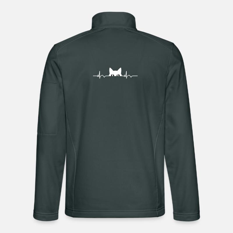Katze EKG Herzfrequenz Herzschlag Unisex Softshelljacke