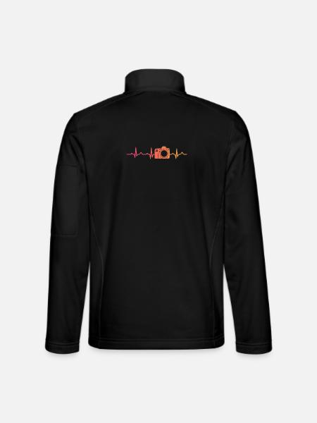 Sunset Camera Heartbeat Photograph - Unisex Softshell Jacket - black