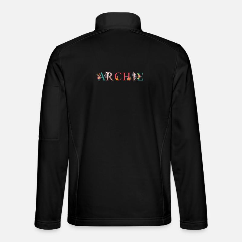 ARCHIE Nom Art avec fleurs brodées Veste en tissu softshell Unisexe