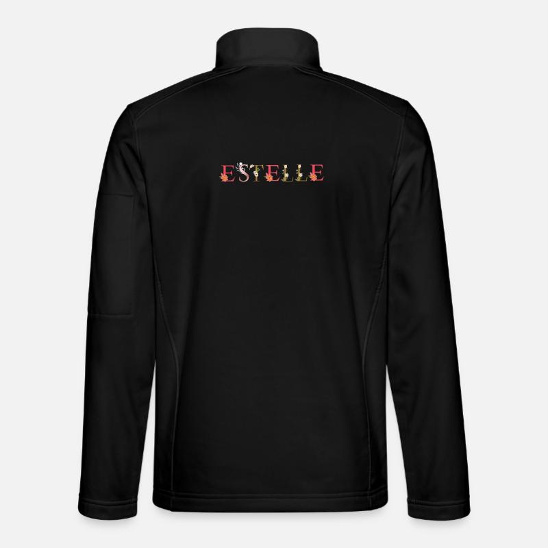 ESTELLE Name mit Blumen geschmückt - Unisex Softshelljacke - Schwarz