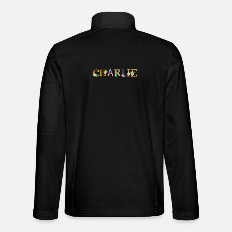 CHARLIE prénom orné de fleurs Veste en tissu softshell Unisexe