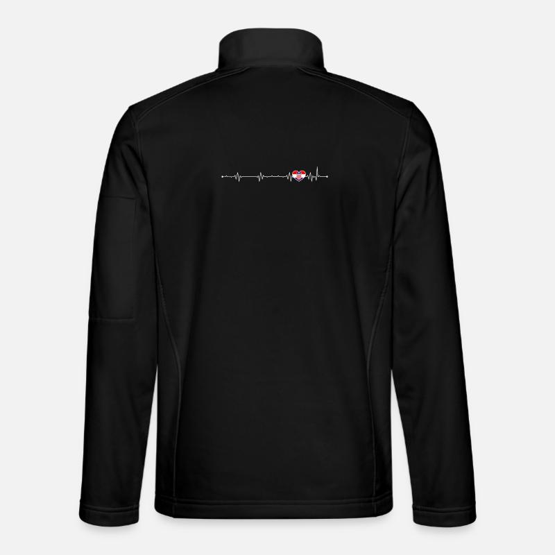 Croatian Heartbeat Flag - Unisex Softshell Jacket - black