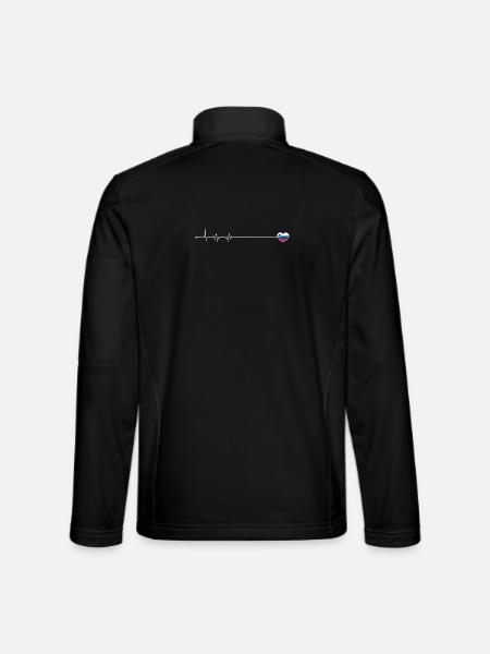 Drapeau Heartbeat Slovénie - Veste en tissu softshell Unisexe - noir - Dos