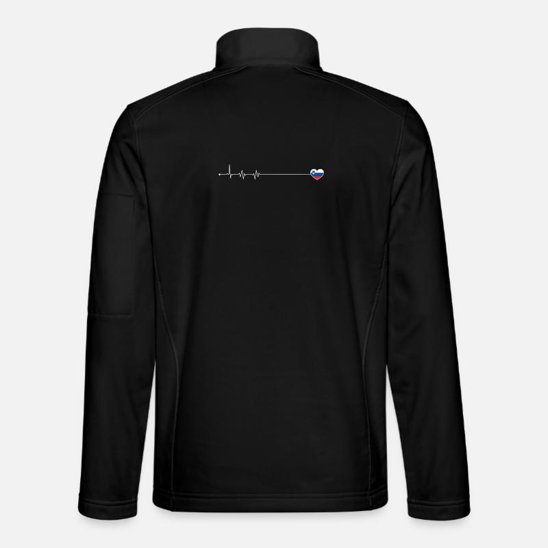 Drapeau Heartbeat Slovénie - Veste en tissu softshell Unisexe - noir