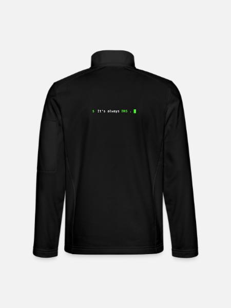 It's Always DNS – Sysadmin Terminal Design - Unisex Softshelljacke - Schwarz