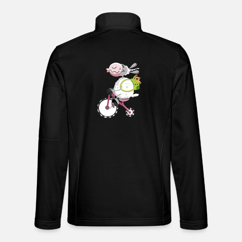 Mouton avec vélo - Veste en tissu softshell Unisexe - noir