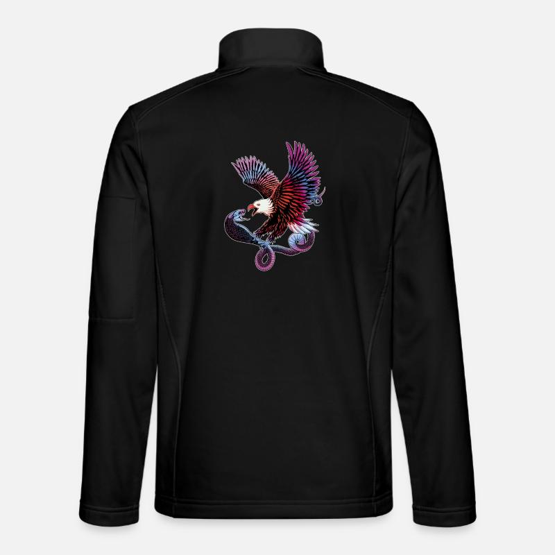 Adler und Schlange - Unisex Softshelljacke - Schwarz