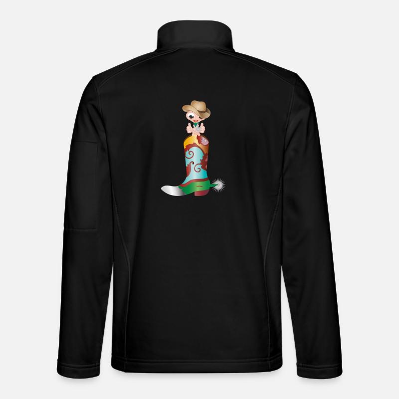small earthworm as a cowboy in a western boot Unisex Softshell Jacket