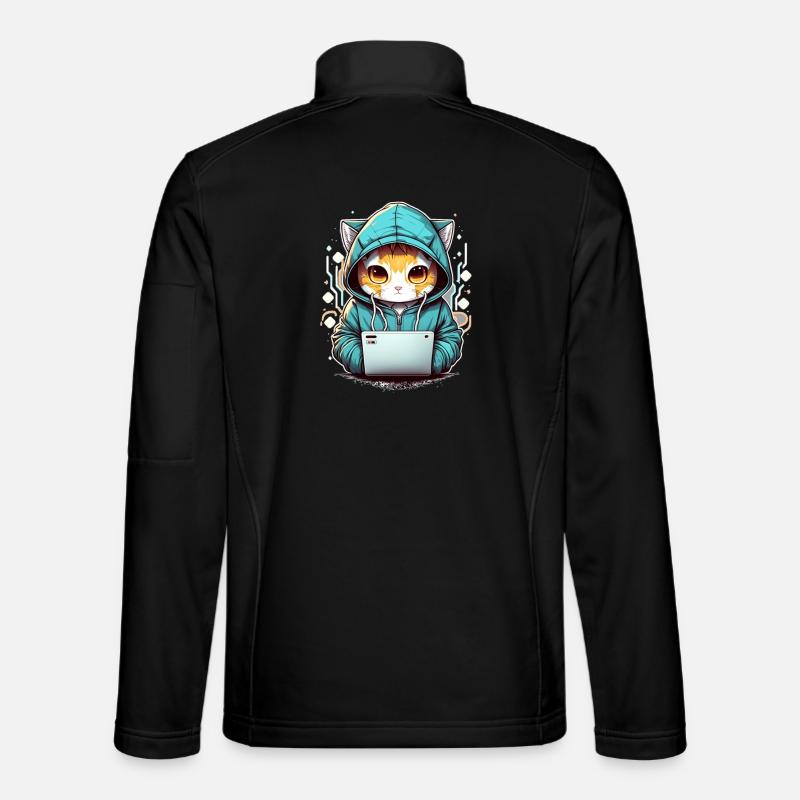 Coding cat - Unisex Softshelljacke - Schwarz