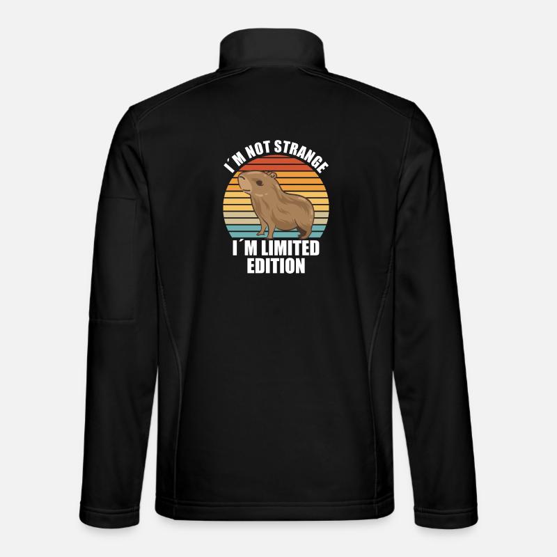 Capybara Zoo Animal Design - Unisex Softshell Jacket - black