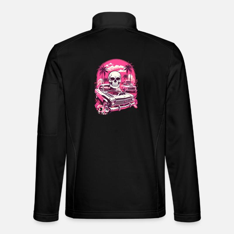 Classic Car and Skull - Unisex Softshell Jacket - black