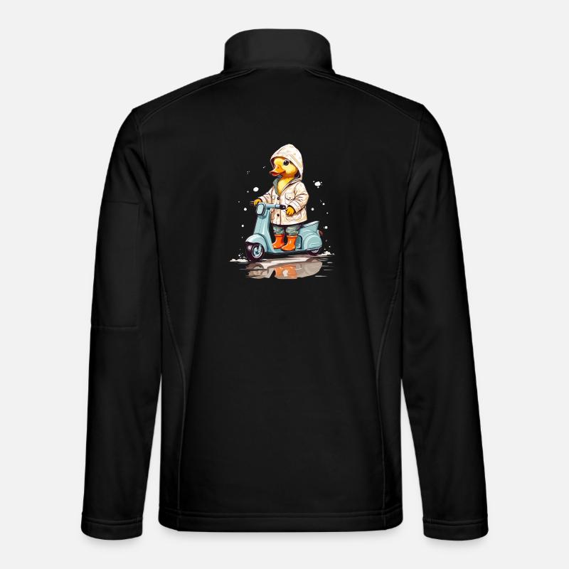 Ente mit Roller - Unisex Softshelljacke - Schwarz