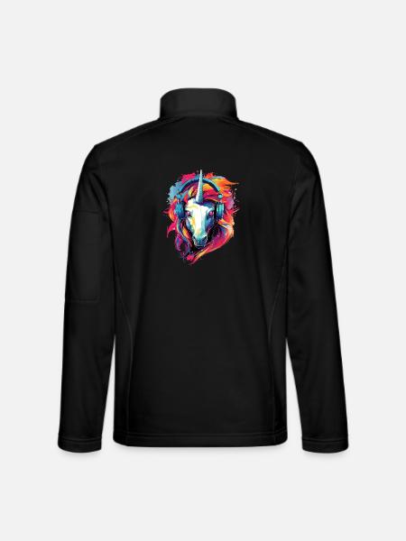 Licorne avec casque Musique Bête mythique Licornes - Veste en tissu softshell Unisexe - noir - Dos