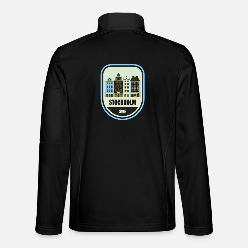 Stockholm City Motifs Patch - Unisex Softshell Jacket - black