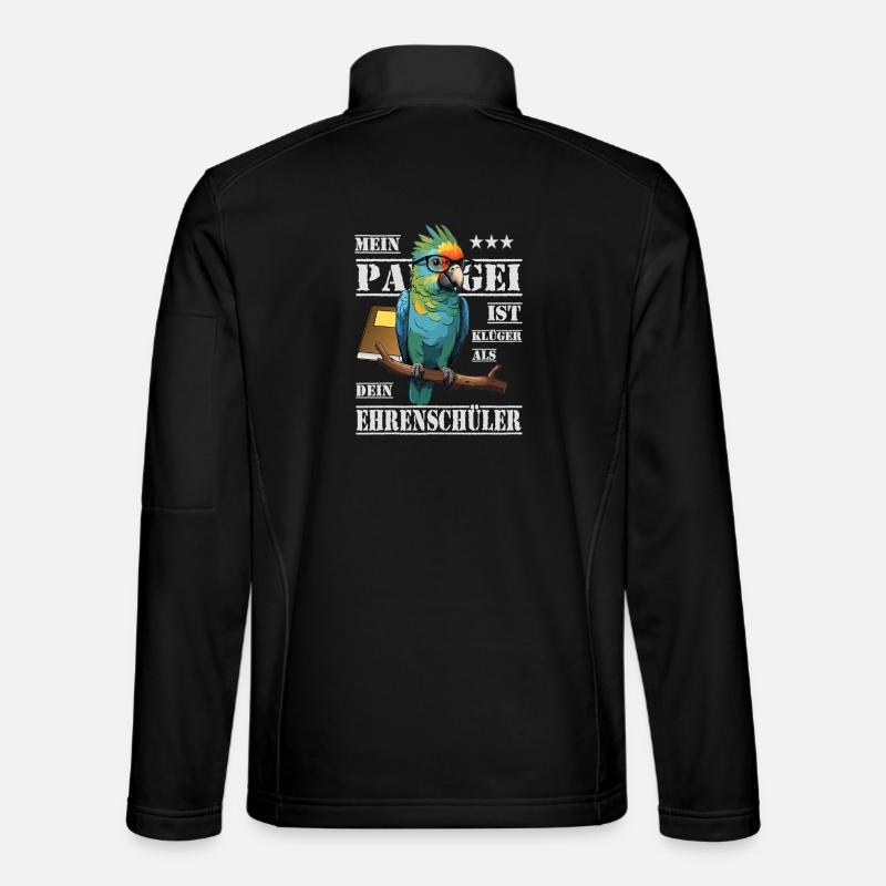 Mein Papagei ist Klüger... - Unisex Softshelljacke - Schwarz