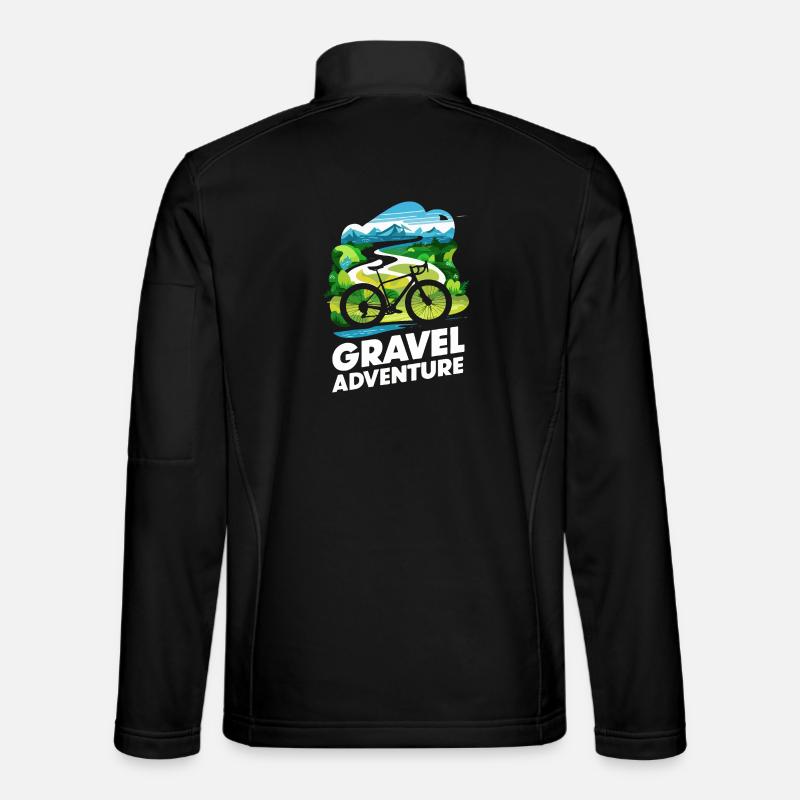 Mountain Biking Gravel Adventure Scene - Unisex Softshell Jacket - black