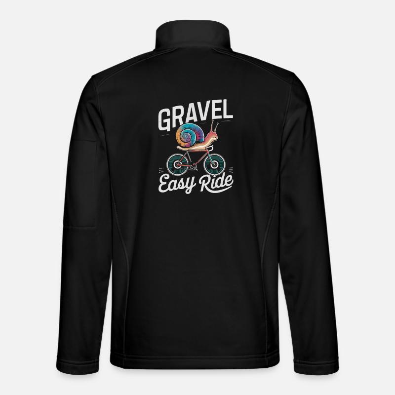 Snail Biking Adventure Illustration - Unisex Softshell Jacket - black