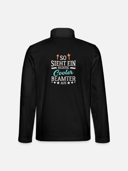 So sieht ein richtig cooler Beamter aus - Unisex Softshelljacke - Schwarz - Hinten