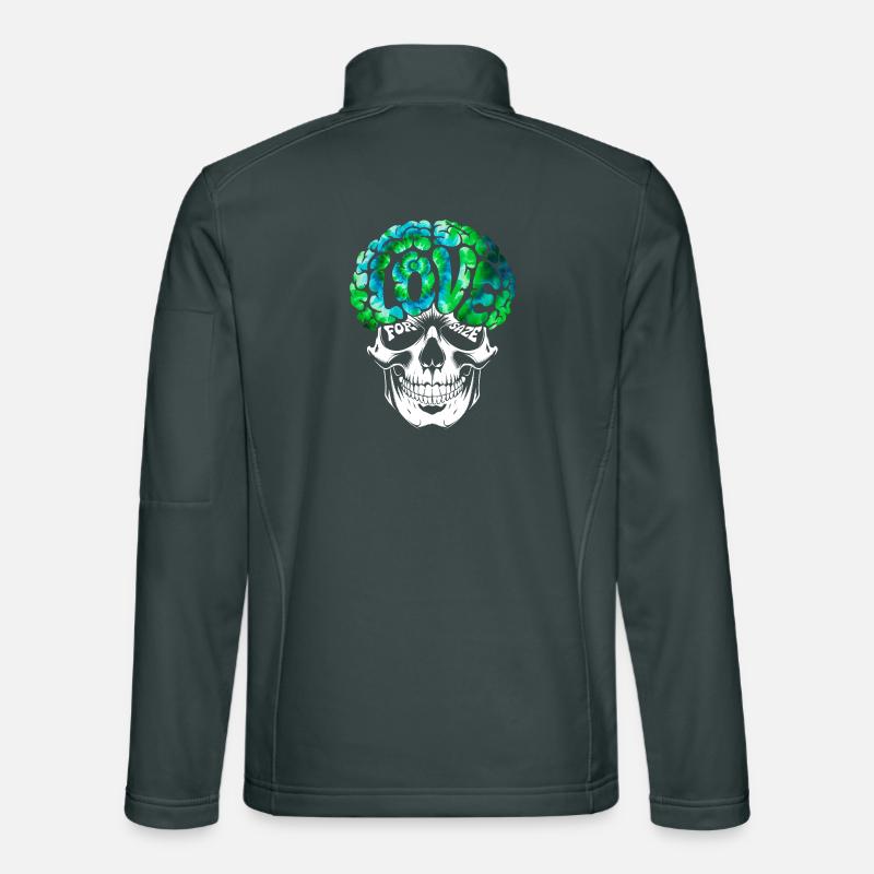 Psychedelic Skull Brain Love Tee Unisex Softshell Jacket
