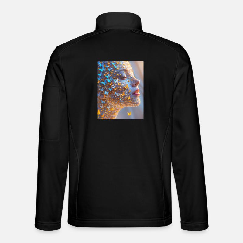 Schmetterling Gesichtskunst - Unisex Softshelljacke - Schwarz