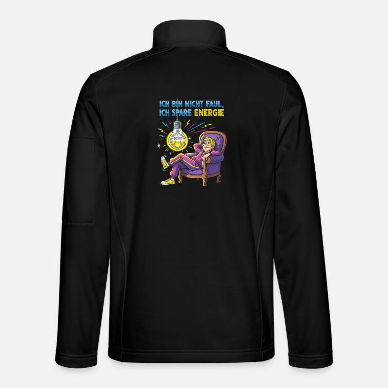 Energetic chill design with light bulb - Unisex Softshell Jacket - black