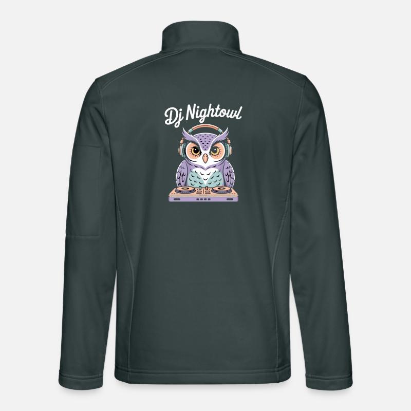 Dj Nightowl Eule Mit Kopfhörern Am Mischpult Unisex Softshelljacke