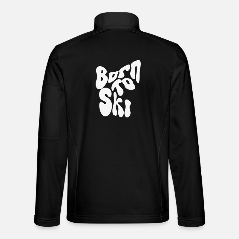 Né pour skier - Winter Design - Veste en tissu softshell Unisexe - noir