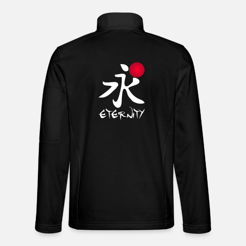 Eternity in Red Calligraphy - Unisex Softshell Jacket - black