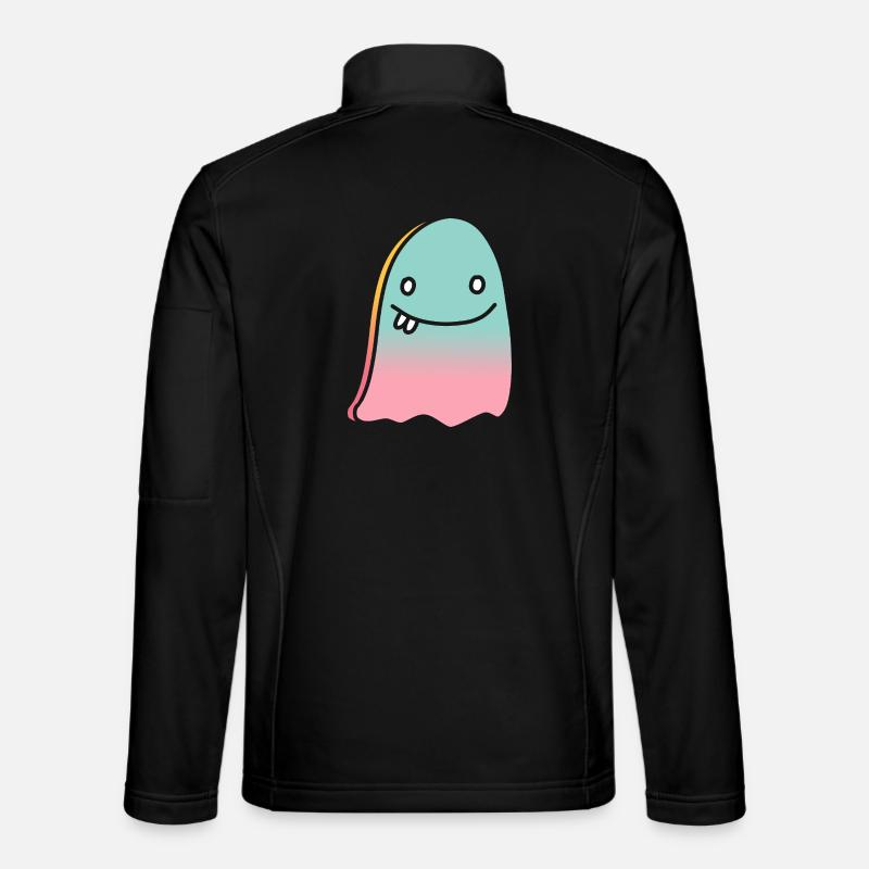 Ghost doodle gradient - Unisex Softshell Jacket - black