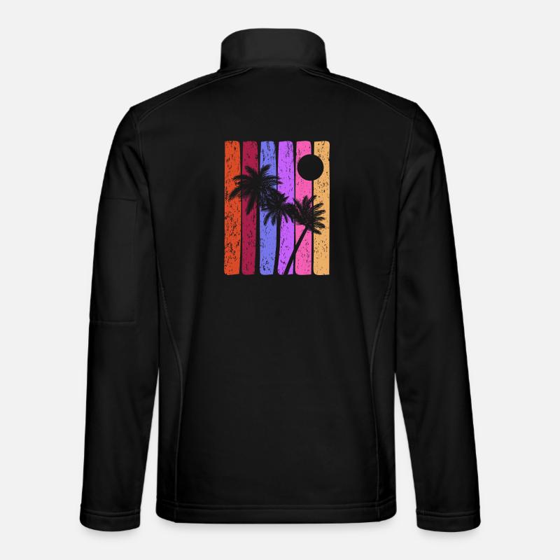 Tropical Sunset Stripes Unisex Softshell Jacket