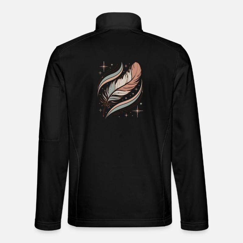 Boho Seele Feder - Unisex Softshelljacke - Schwarz