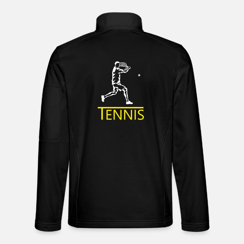 Tennis silhouette: player with racket - Unisex Softshell Jacket - black