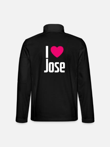 I Love Jose Pinkes Herz Ich liebe Jose - Unisex Softshelljacke - Schwarz - Hinten