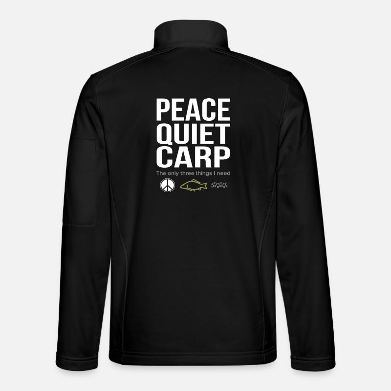 Frieden Ruhe Karpfen Angeln Spaß - Unisex Softshelljacke - Schwarz