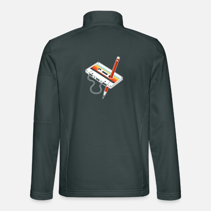 Retro Kassette Kunst mit Bleistift-Akzent Unisex Softshelljacke