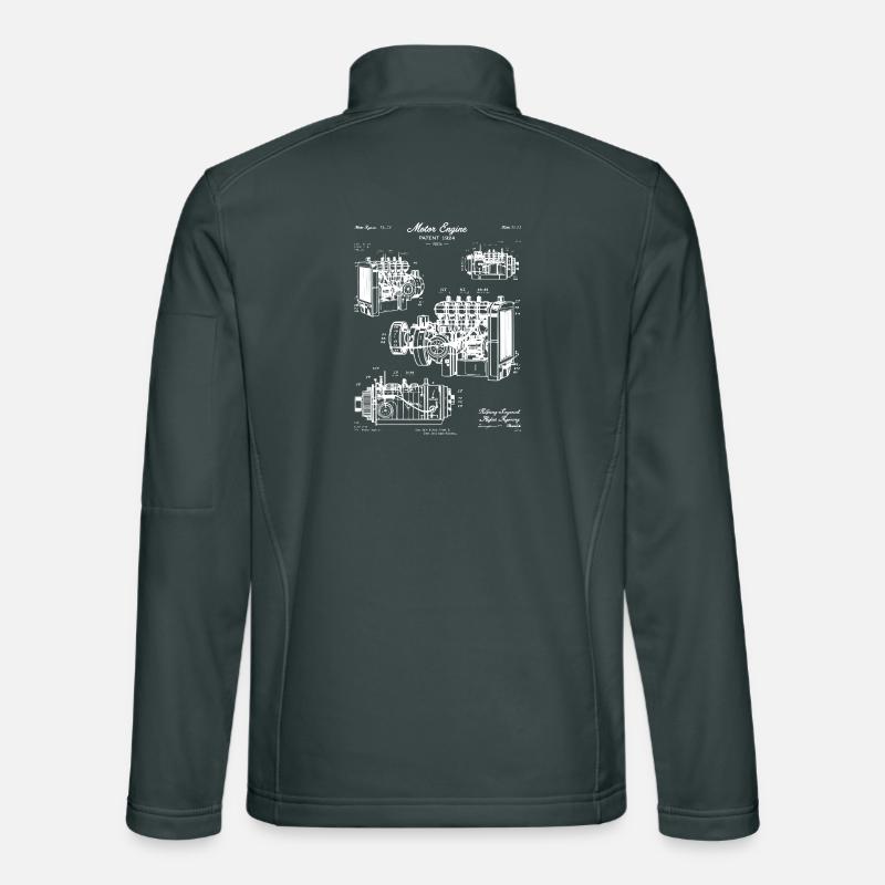 Vintage Engine Blueprint Art Unisex Softshell Jacket