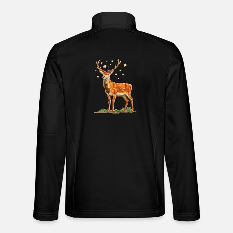 Deer with stars - Unisex Softshell Jacket - black