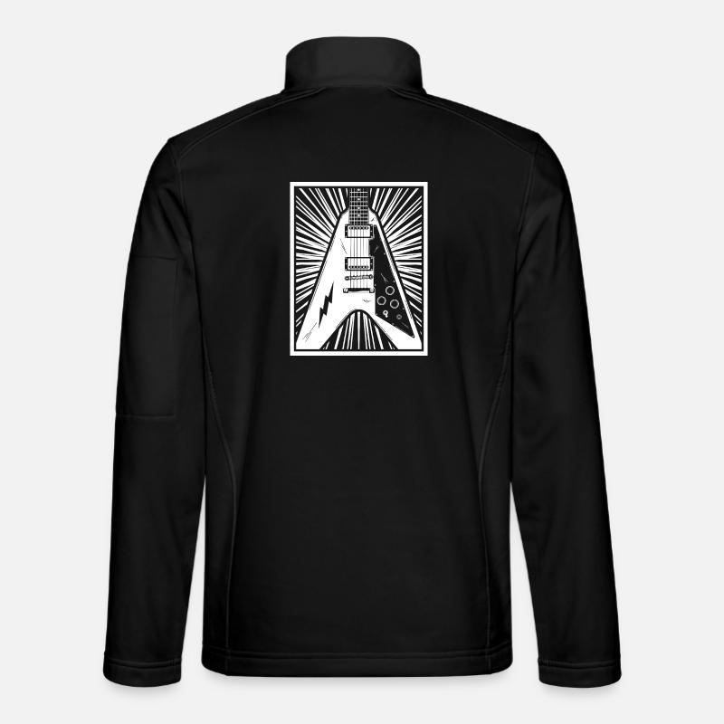 Electric Guitar Silhouette - Unisex Softshell Jacket - black