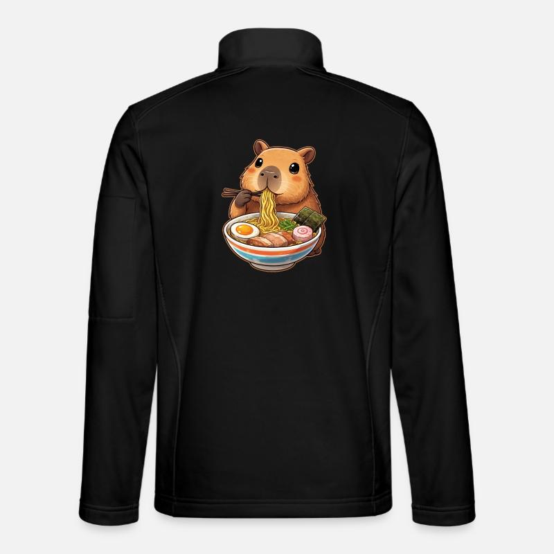 Capybara mange des nouilles ramen Veste en tissu softshell Unisexe