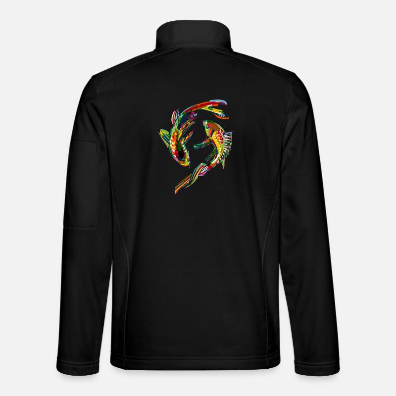 Bunte Karpfen - Unisex Softshelljacke - Schwarz