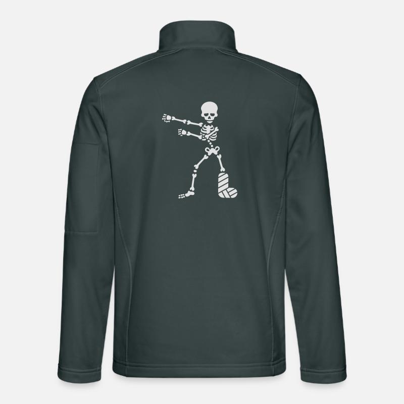 Broken leg plaster floss dance flossing skeleton Unisex Softshell Jacket