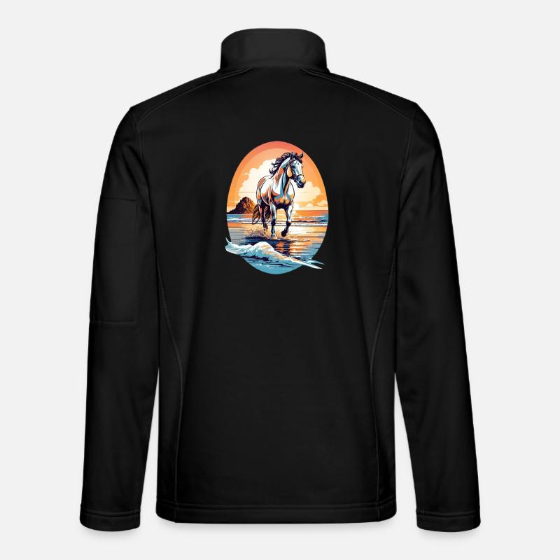 Horse on the beach - Unisex Softshell Jacket - black