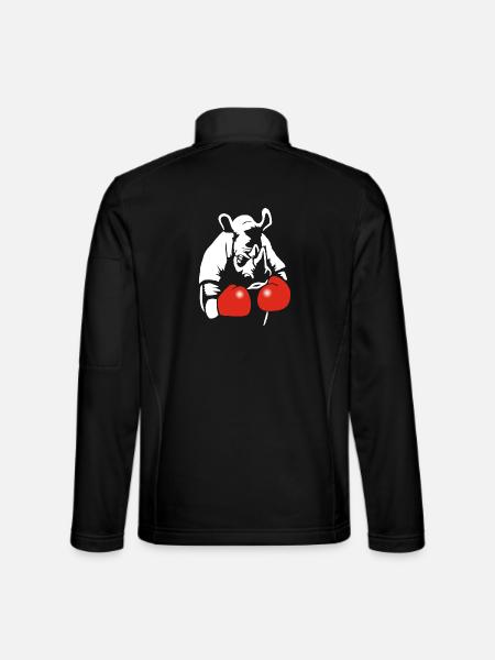 Boxing Rhinoceros - Unisex Softshell Jacket - black