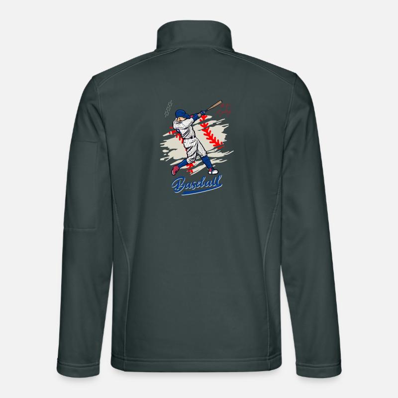 Dynamic Baseball Swing Illustration Unisex Softshell Jacket