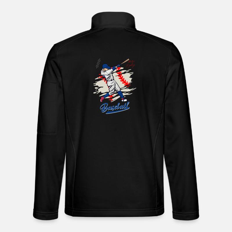 Dynamic Baseball Swing Illustration - Unisex Softshell Jacket - black