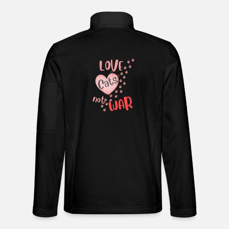Aime les chats, pas la guerre, - Veste en tissu softshell Unisexe - noir