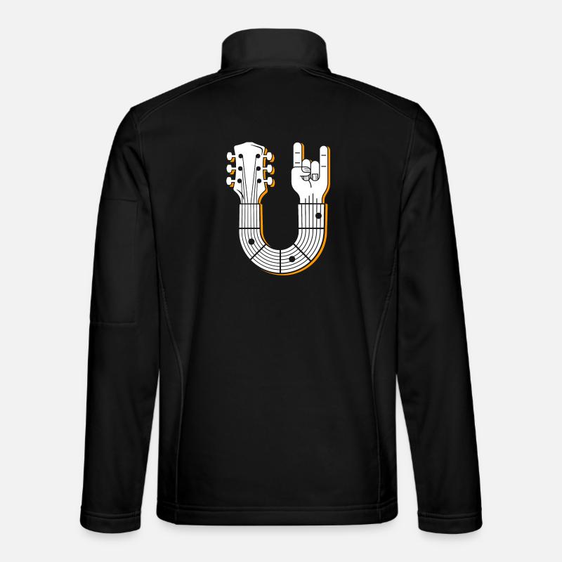 Musikalische Gitarre Handzeichen Illustration - Unisex Softshelljacke - Schwarz