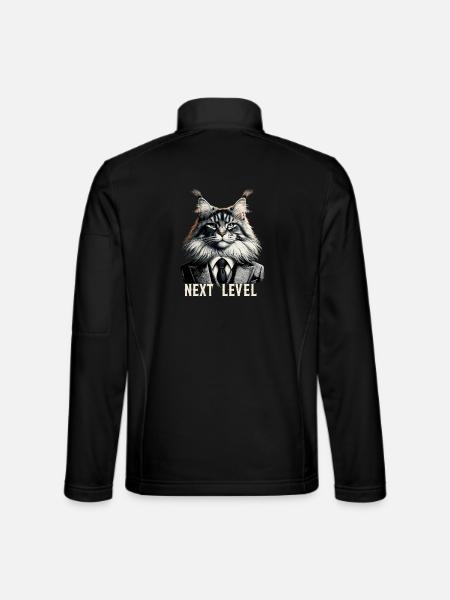 Maine Coon Katze Next Level Anzug Erfolg Geschenk - Unisex Softshelljacke - Schwarz - Hinten