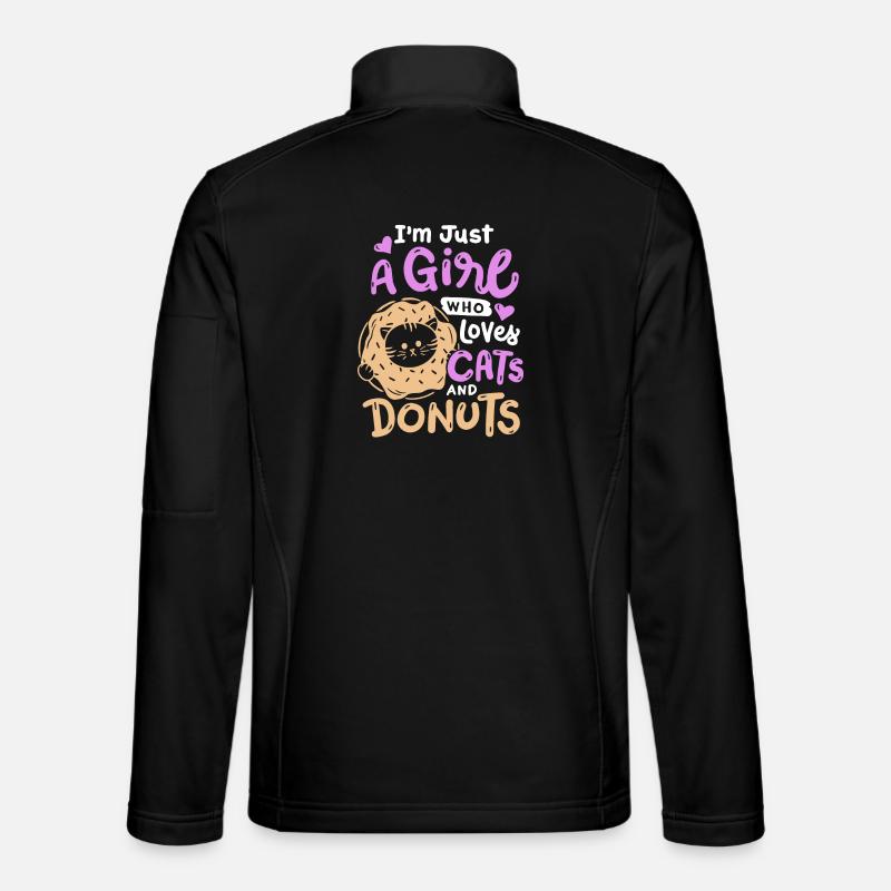 Donut- und Katzenliebhaber - Unisex Softshelljacke - Schwarz