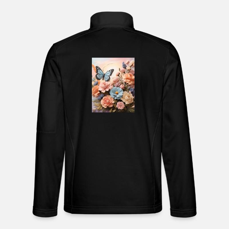 Blütenflügel - Unisex Softshelljacke - Schwarz